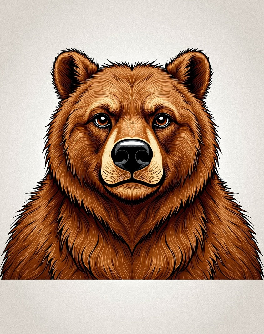 Majestic Brown Bear Portrait Rug