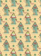 Whimsical Birdhouse Floral Garden Rug