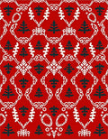 Festive Red Tree Vintage Lace Rug