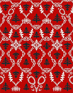 Festive Red Tree Vintage Lace Rug