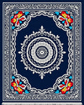 Ornate Crimson Bloom Central Medallion Rug