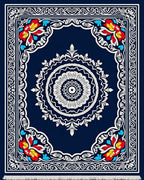 Ornate Crimson Bloom Central Medallion Rug