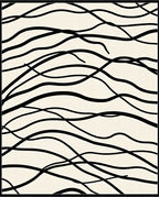 Cream Black Organic Flowing Lines Rug