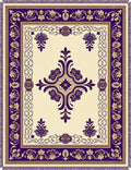 Rich Cream Purple Floral Medallion Rug