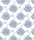 Classic Blue Floral Outline Rug