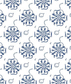 Classic Blue Floral Outline Rug
