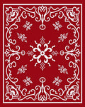 Crimson White Floral Medallion Rug