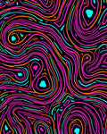 Retro Neon Swirl Topographic Rug