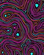 Retro Neon Swirl Topographic Rug