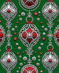 Red Silver Festive Ornament Collection Rug