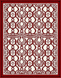 Crimson Cream Lattice Medallion Rug