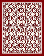 Crimson Cream Lattice Medallion Rug