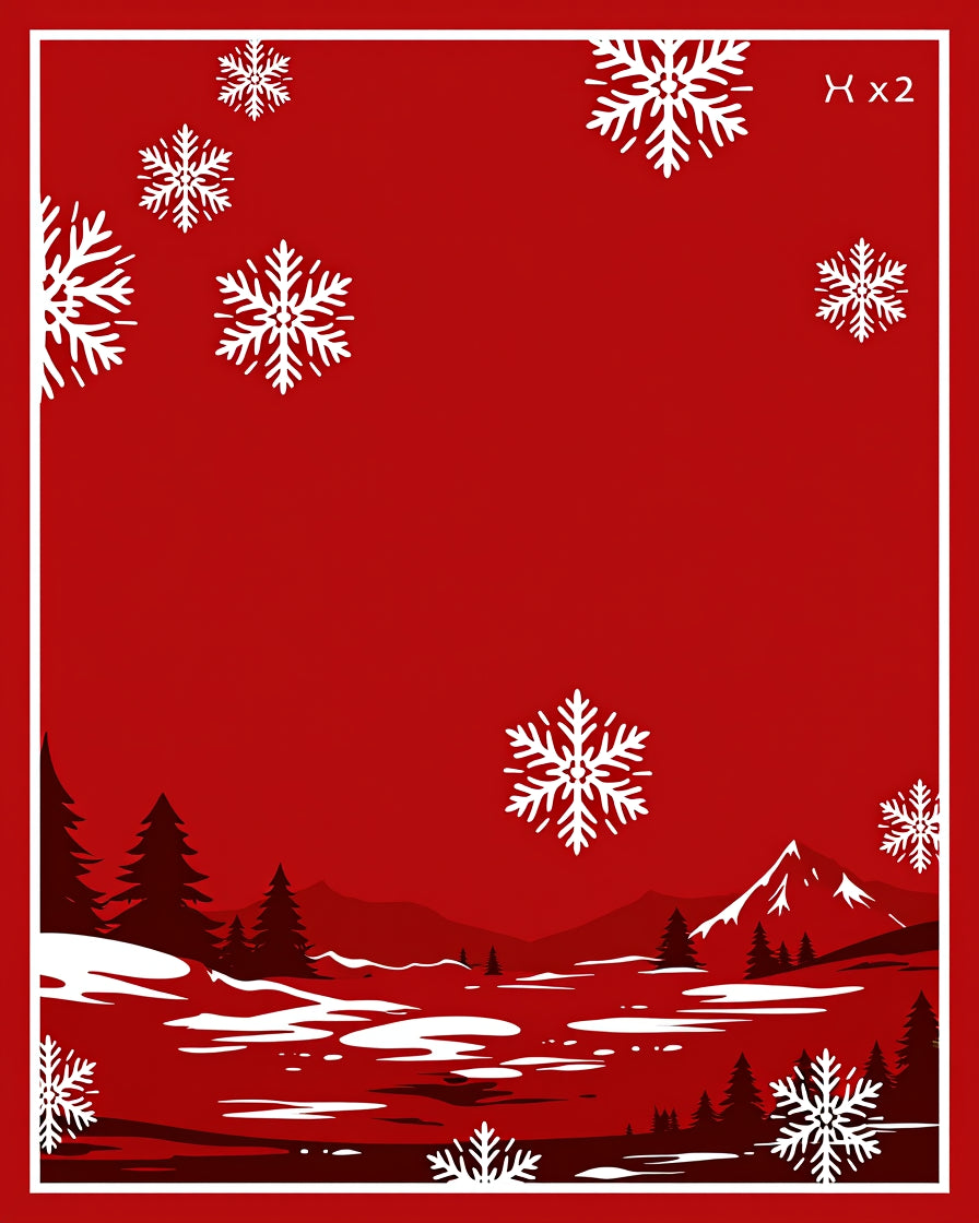 Winter Snowscape With Falling Snowflakes Rug