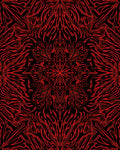 Bold Red Radial Tribal Abstraction Rug