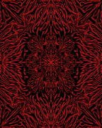 Bold Red Radial Tribal Abstraction Rug