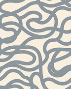 Soft Blue Wavy Intertwined Ribbons Rug
