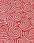 Bold Red Swirl Labyrinth Rug