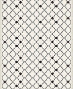 Classic Lattice Red Flower Rug