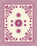 Deep Plum Floral Starburst Medallion Rug