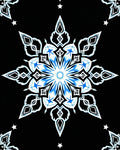 Ornate Blue Snowflake Mandala Rug