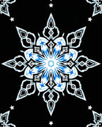 Ornate Blue Snowflake Mandala Rug