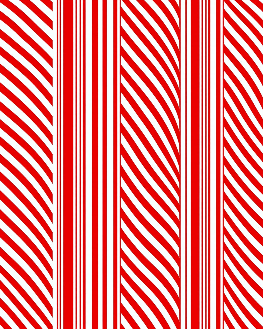 Crimson And White Graphic Stripes Rug
