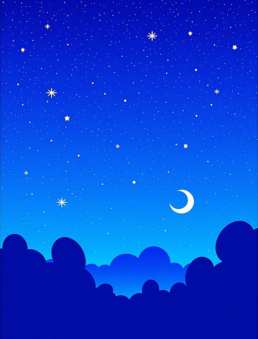 Midnight Blue Celestial Moon Stars Rug