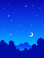 Midnight Blue Celestial Moon Stars Rug