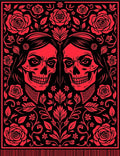 Red Skull Floral Embrace Rug