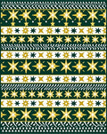 Green Gold Starburst Stripe Rug