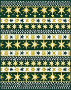Green Gold Starburst Stripe Rug