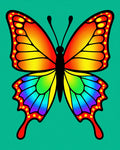 Vibrant Rainbow Butterfly Garden Rug