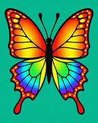 Vibrant Rainbow Butterfly Garden Rug