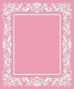 Elegant Pink Floral Scroll Border Rug