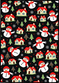 Playful Snowmen Red Roof Houses Rug