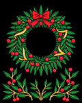 Christmas Garland Red Bow Berry Wreath Rug