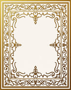 Ornate Gold Frame Accents Rug