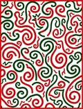 Red Green Swirl Abstract Ribbon Rug