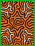 Vivid Orange Black White Swirl Rug