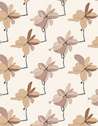 Earthy Tone Abstract Floral Bloom Rug