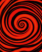 Crimson Black Swirl Vortex Rug