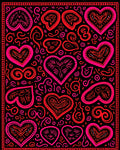Bold Red Pink Heart Medallion Rug