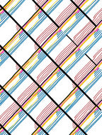 Energetic Rainbow Diagonal Stripe Grid Rug