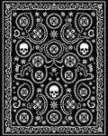 Black and White Skull Floral Scroll Rug