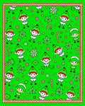 Festive Green Elf Candy Cane Christmas Rug