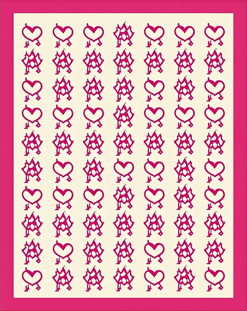 Bright Pink Heart Abstract Arrangement Rug