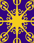 Golden Sunburst Royal Blue Medallion Rug