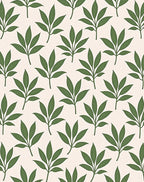 Earthy Green Leafy Branch Repeat Rug
