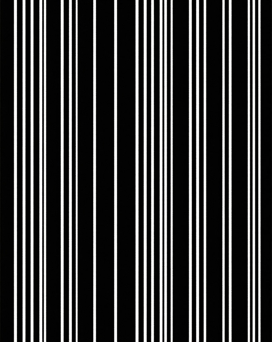 Bold Black White Vertical Stripe Rug