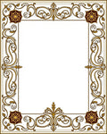 Rich Gold Floral Crimson Medallion Border Rug